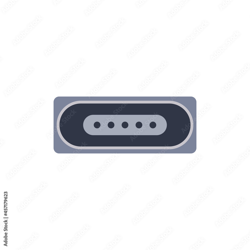 Charging pc universal connector icon. Vector graphic illustration of Port in flat style. Charging pc universal connector icon. Vector graphic illustration of Port in flat style.
