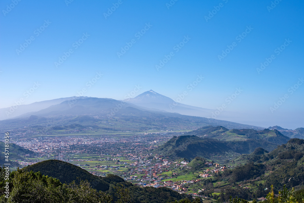 Beautiful view on the valley and Teide from mirador de Cruz del Carmen, Tenerife, Spain Beautiful view on the valley and Teide from mirador de Cruz del Carmen, Tenerife, Spain