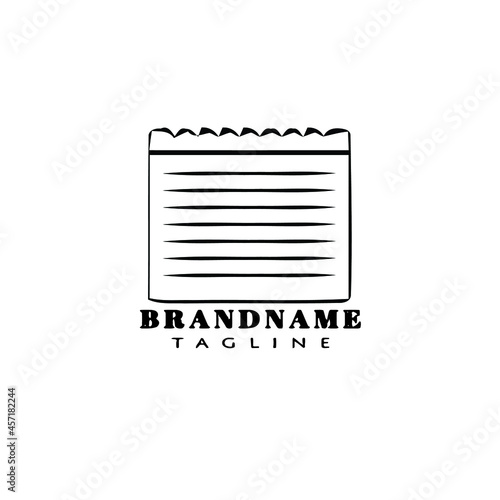 block notes logo cartoon icon template black isolated vector illustration