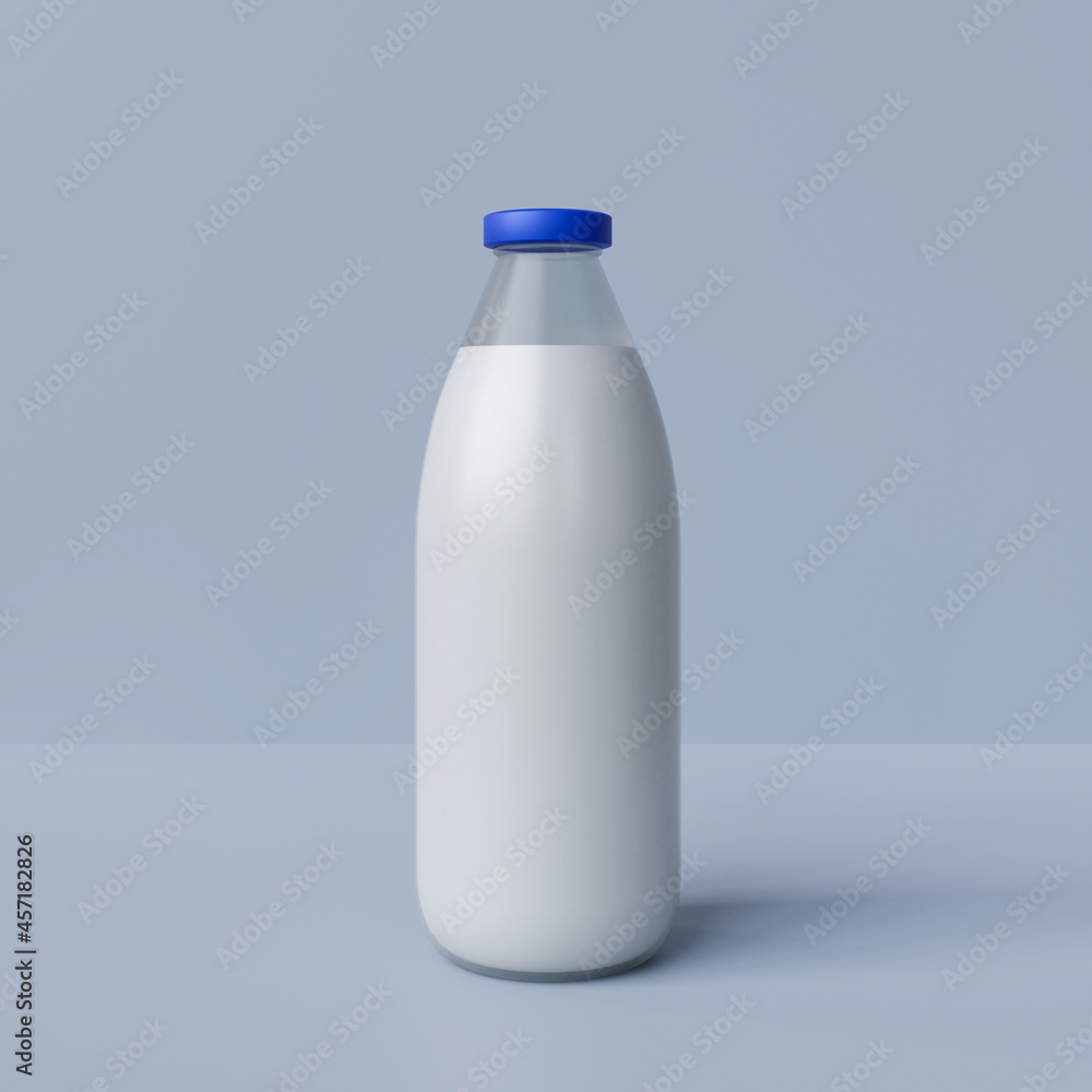 Blue Cap Milk Bottle isolated on white background Blue Cap Milk Bottle isolated on white background