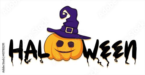 Hallowen vector illustration. Pumpkin for halloween.