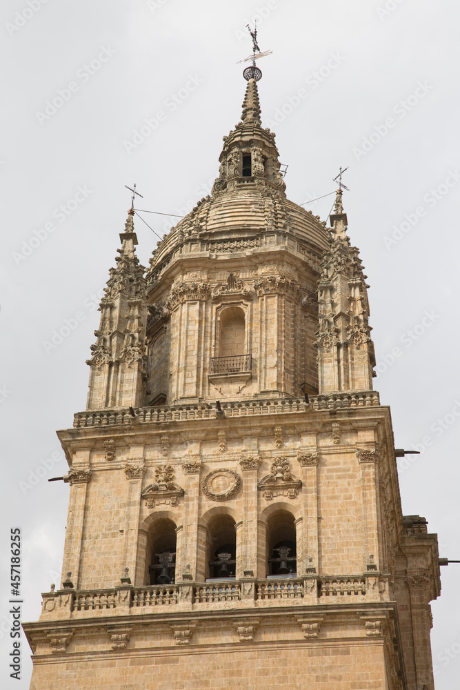 Closeup of Salamanca Cathedral Church Tower