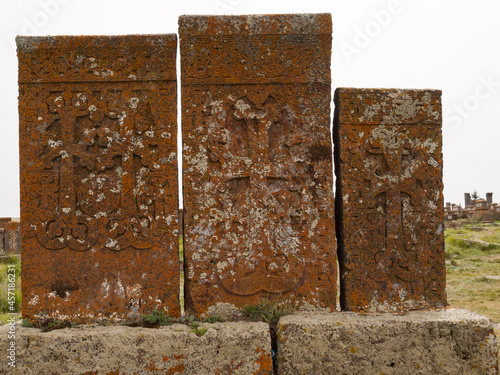 Khatchkar (cross-stone) field in Noratus photo