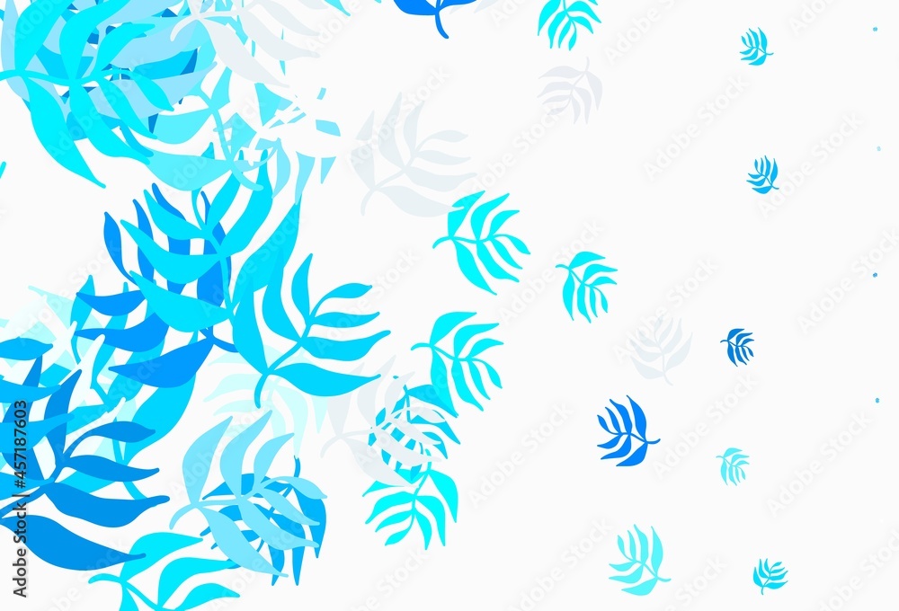 Light BLUE vector natural background with leaves. Light BLUE vector natural background with leaves.