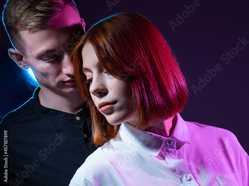 Portrait of two lovers. Gir...