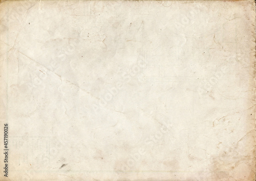 Shabby grunge texture of the paper background. Natural noises, scratches and aging.
Different shades of the old paper.