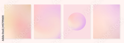 Set of grainy gradient backgrounds in pastel colors. For covers, mobile backgrounds, branding, posters, social media and other projects. You can use a grainy texture for every background.