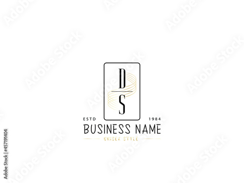 Letter DS Logo, Minimal ds logo icon design for wedding, fashion, apparel and clothing brand or all kind of use photo