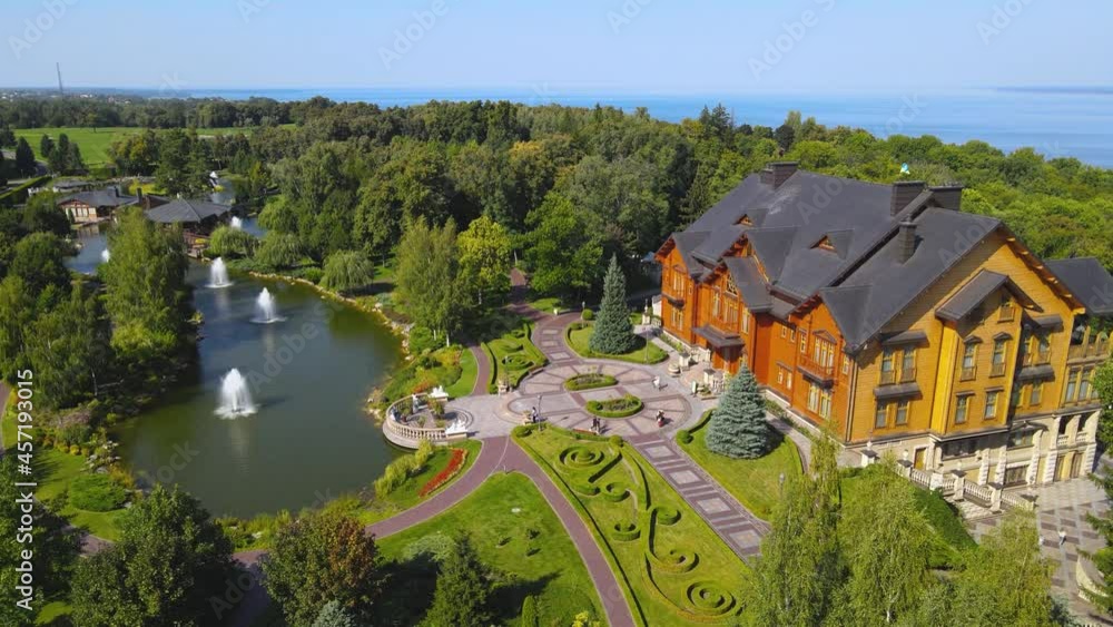 houses on the river. Drone video. houses on the river. Drone video.