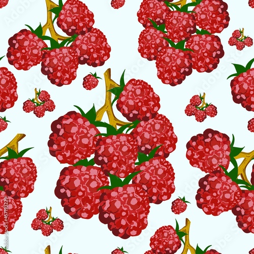 Raspberry bunches cute seamless pattern
