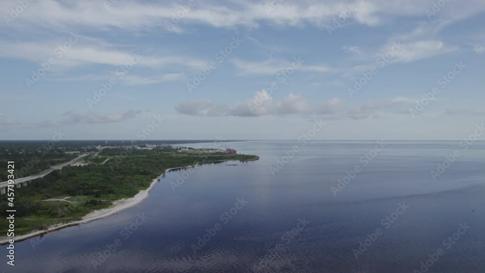 Aerial view of large bay waters in the Gulf of Mexico Aerial view of large bay waters in the Gulf of Mexico