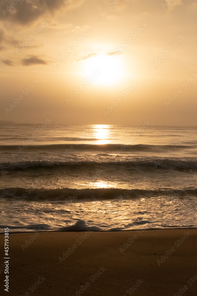 sunrise on the beach sun, orange light