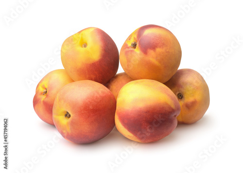 Pile of fresh ripe peaches fruit