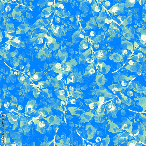 Wallpaper Mural Watercolor seamless pattern with vintage leaves. Beautiful botanical print with colorful foliage for decorative design. Bright spring or summer background. Vintage wedding decor. Textile design.	 Torontodigital.ca