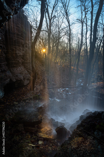 Standing behind the waterfall 