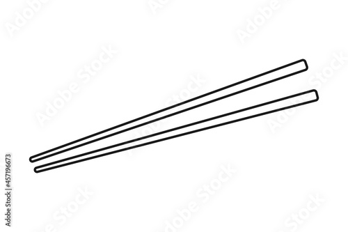 Chopsticks outline in vector icon