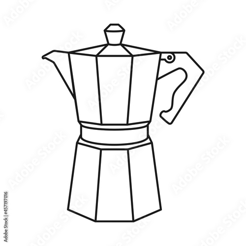 Stovetop espresso maker coffee pot in vector icon
