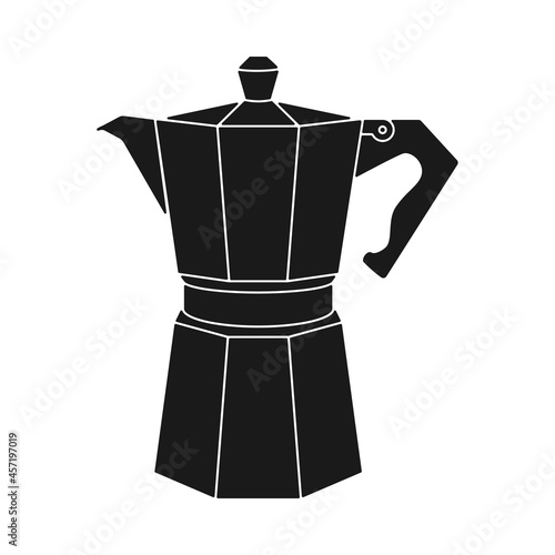 Stovetop espresso maker coffee pot in vector icon