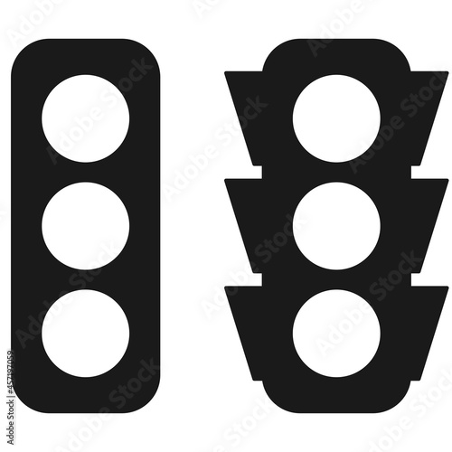 Stop lights or traffic lights in vector icon