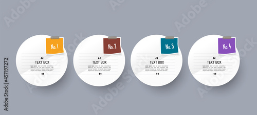 Text box design with note papers.