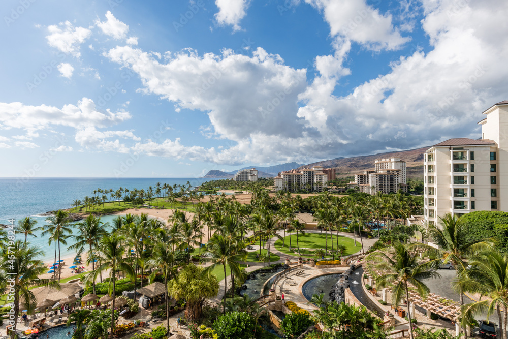 Scenic panoramic west Oahu vista, Hawaii
