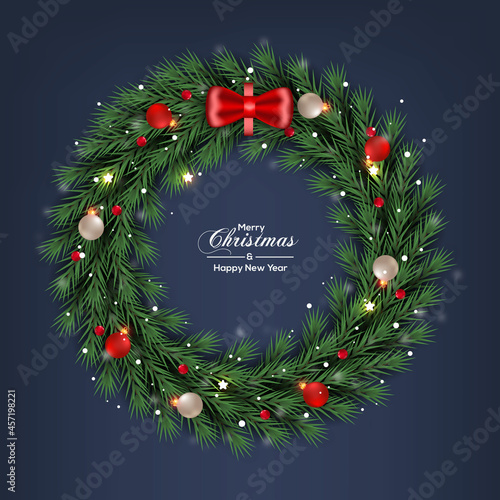 Christmas Wreath Decoration With Christmas Ball

