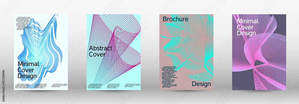 Minimum vector coverage. A set of modern abstract covers. Creative fluid backgrounds