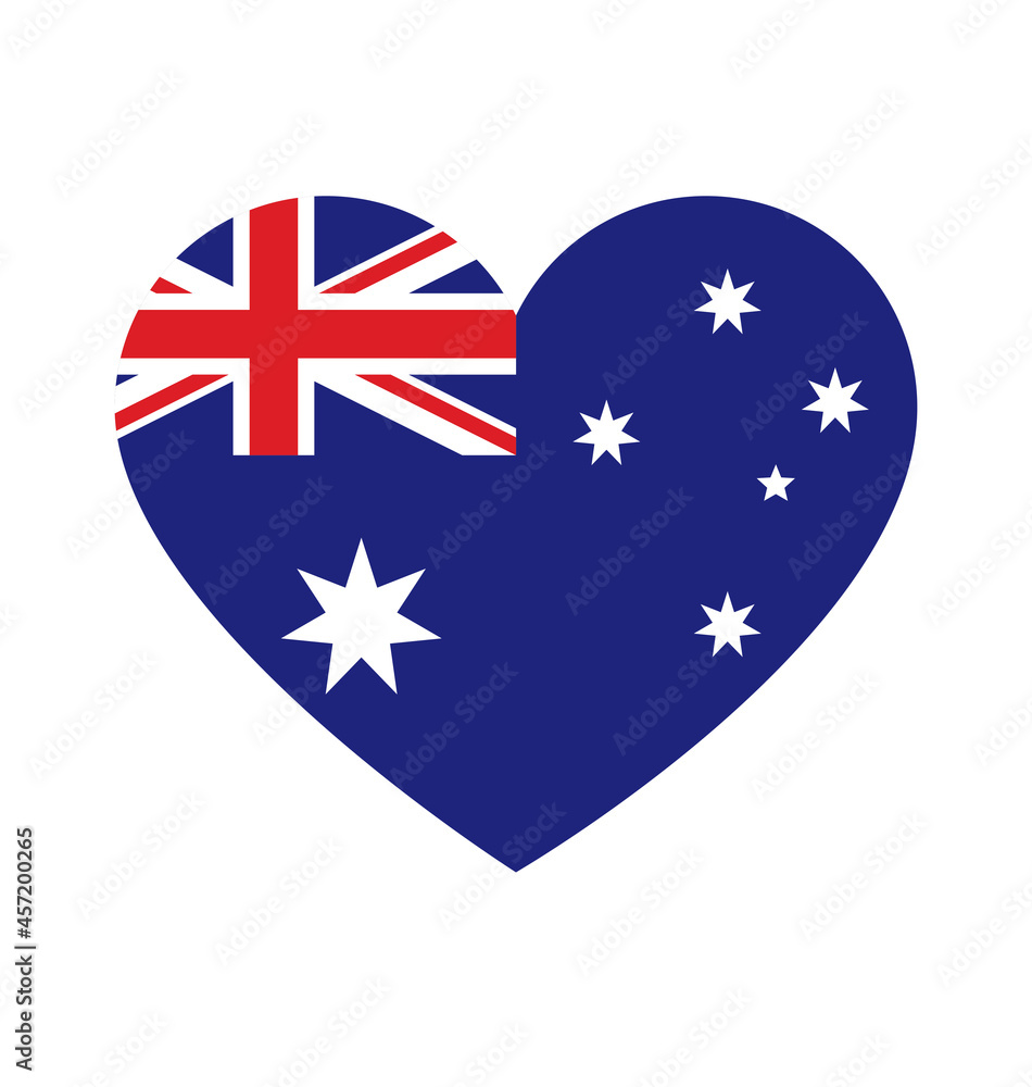 australia aussie flag in heart shape australia aussie flag in heart shape