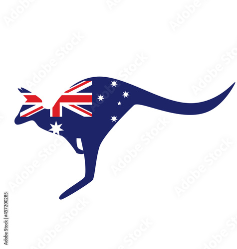 australian flag kangaroo silhouette
