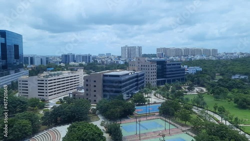Time lapse view of clouds over the city