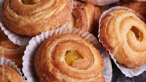 Freshly baked homade cinnamon rolls buns
