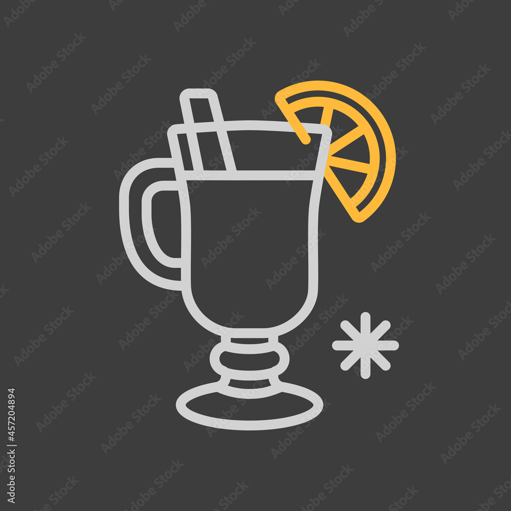 Mulled wine with orange slice and cinnamon stick Mulled wine with orange slice and cinnamon stick