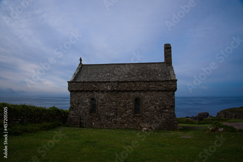 The chapel of St Non. Located on the coast near St. Davids, Pembrokeshire, West Wales.