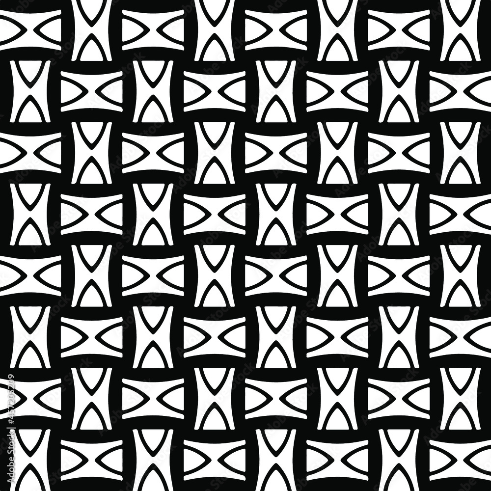 Seamless vector pattern in geometric ornamental style. Black pattern.
Seamless vector pattern in geometric ornamental style. Black pattern.