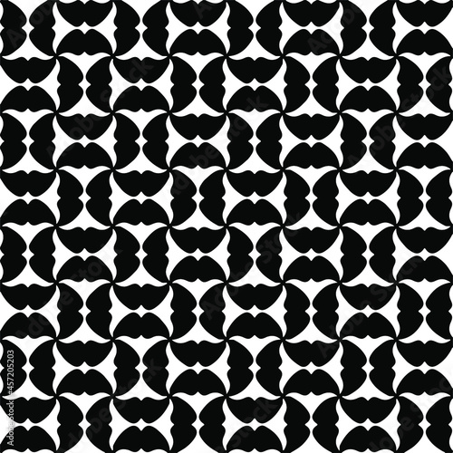 Seamless vector pattern in geometric ornamental style. Black pattern. 