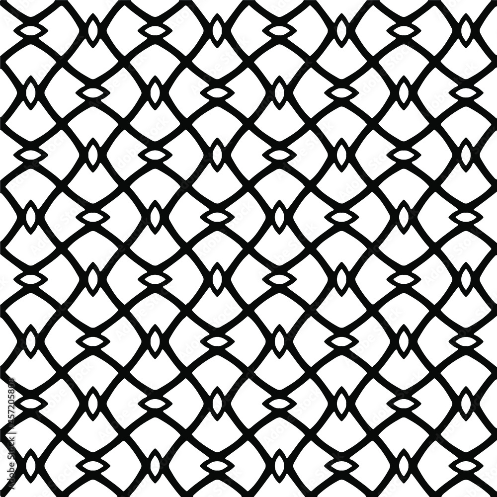 Fototapeta premium Seamless vector pattern in geometric ornamental style. Black ornament.
