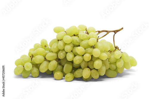 bunch of white grapes isolated on white background