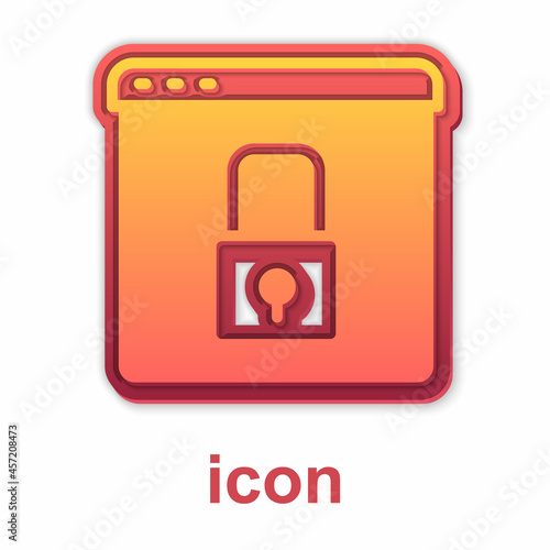 Gold Secure your site with HTTPS, SSL icon isolated on white background. Internet communication protocol. Vector