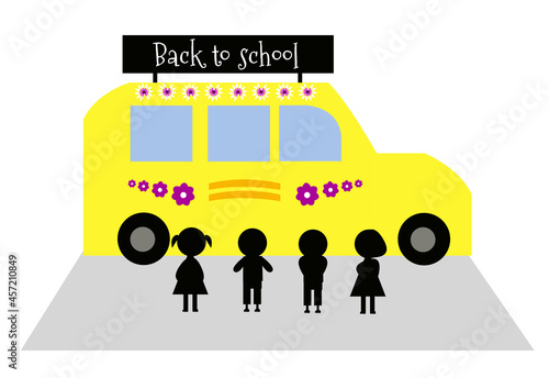 Bambini e scuolabus photo