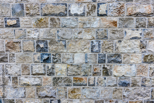 Beautiful Very Colorful Wall From Stone Bricks