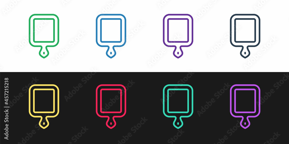 Set line Cutting board icon isolated on black and white background. Chopping Board symbol. Vector Set line Cutting board icon isolated on black and white background. Chopping Board symbol. Vector
