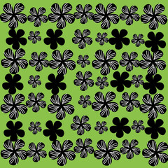 Acrylglasbilder Muster nach Farbe Schwarze Blüten auf Frühlingsgrünem Hintergrund  © Pitcreative