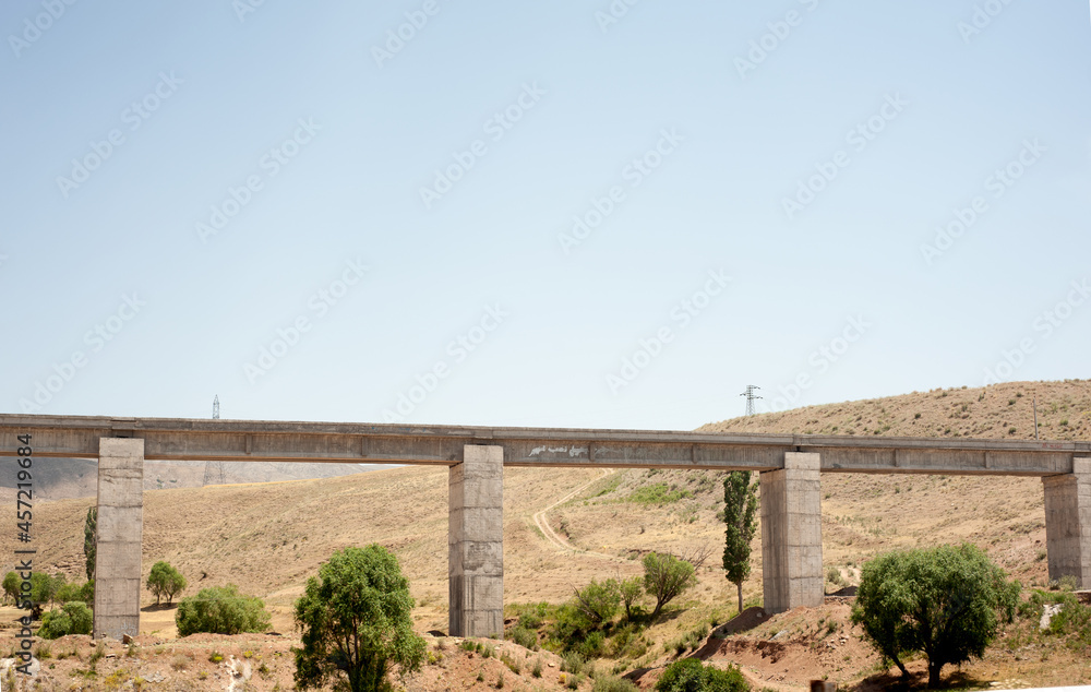 small Concrete structure Highway bridge in the nature of iran