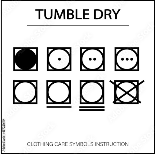 Clothing care icon for tumble dry instruction.