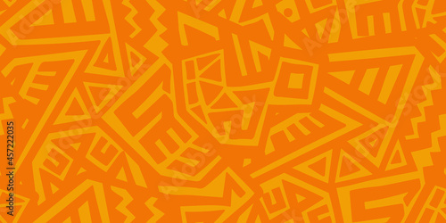 Unique Geometric Vector Seamless Pattern made in ethnic style. Aztec textile print. African traditional design. Creative boho pattern. Perfect for site backgrounds, wrapping paper and fabric design.