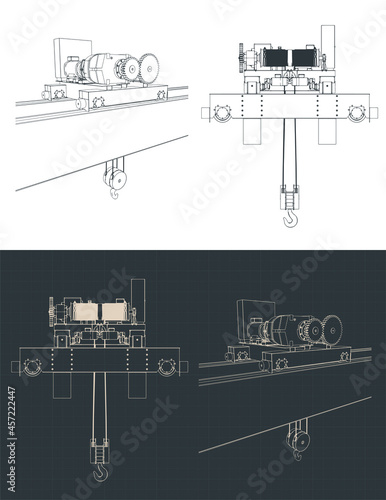 Double girder overhead crane electric chain hoist