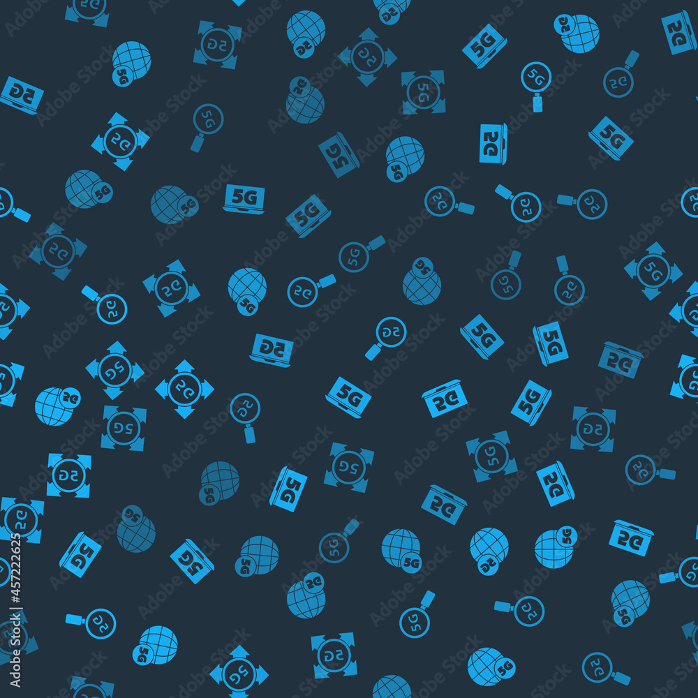 Set 5G network, Laptop with, Search and on seamless pattern. Vector Set 5G network, Laptop with, Search and on seamless pattern. Vector