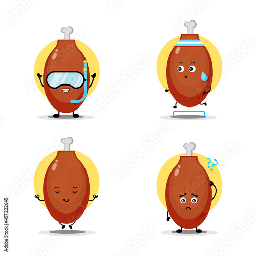Cute chicken thighs character collection