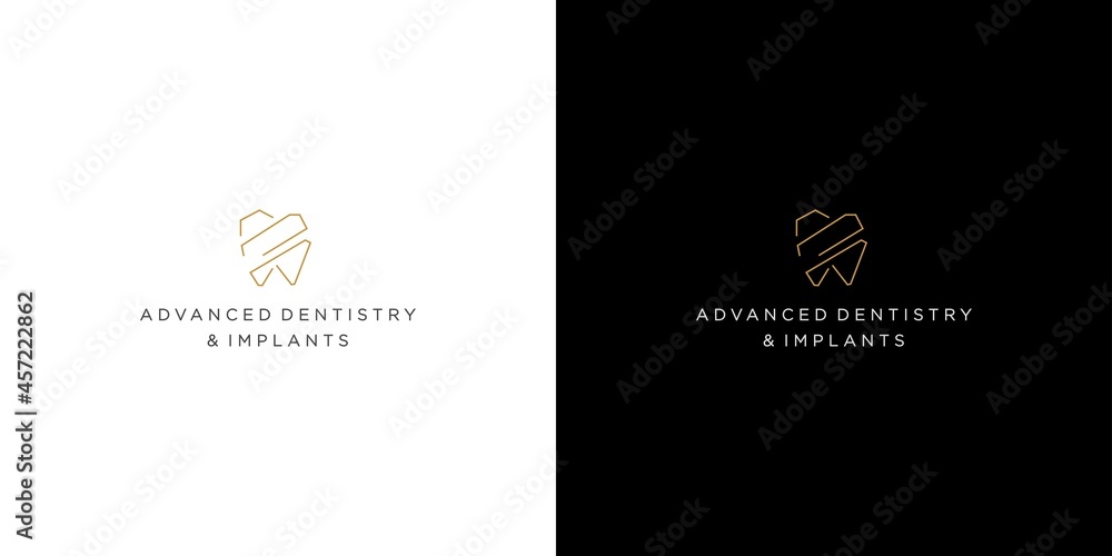 Modern and unique dental and dental implant logo design 3