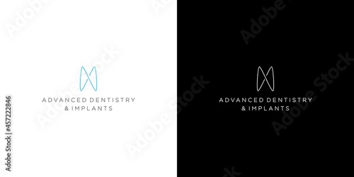 Modern and unique dental and dental implant logo design 1